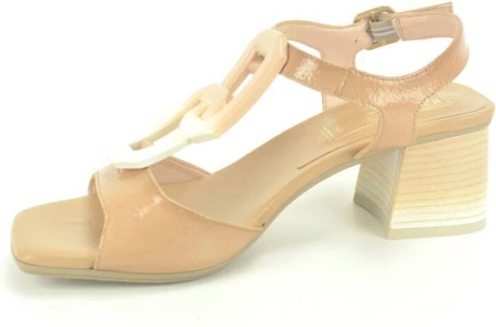 Hispanitas Hoge hak sandalen in kameel kant Beige Dames