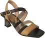 Hispanitas Beige en Zwart T-Strap Hoge Hak Sandalen Beige Dames - Thumbnail 12