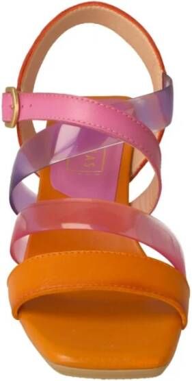 Hispanitas Stijlvolle T-strap Hoge Hak Sandalen Oranje Dames