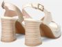 Hispanitas Leren hoge hak sandalen met platform Beige Dames - Thumbnail 4