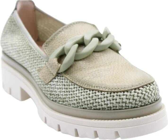 Hispanitas Stijlvolle Media Loafers voor Vrouwen Green Dames