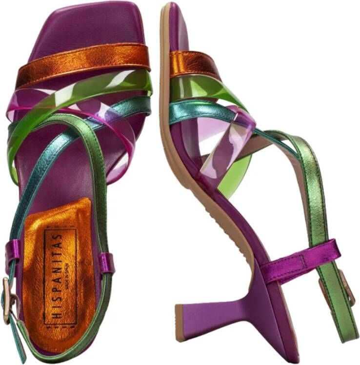 Hispanitas Multi Color Leren Jurk Sandalen Multicolor Dames