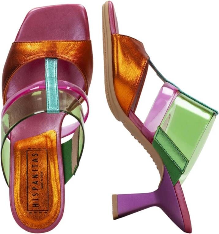 Hispanitas Multi Kleur Leren Jurk Sandalen Multicolor Dames