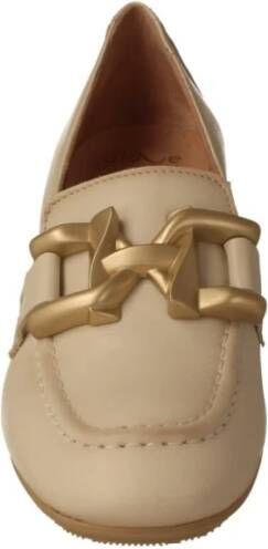 Hispanitas Cr?mekleurige Leren Mocassin Pumps Beige Dames