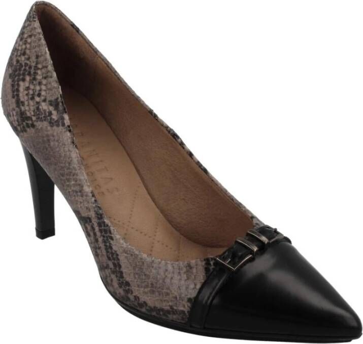 Hispanitas Python Leren Hakken Pumps Bruin Dames