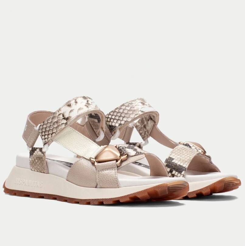 Hispanitas Sportieve Beige Sandaal met Triflow Technologie