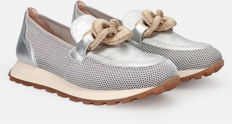 Hispanitas Zilveren Sneakers Mesh Design Maxi Ring Ketting Gray Dames