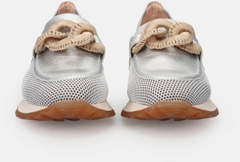 Hispanitas Zilveren Sneakers Mesh Design Maxi Ring Ketting Gray Dames