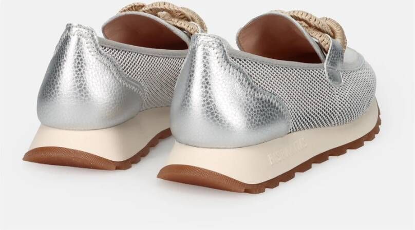 Hispanitas Zilveren Sneakers Mesh Design Maxi Ring Ketting Gray Dames