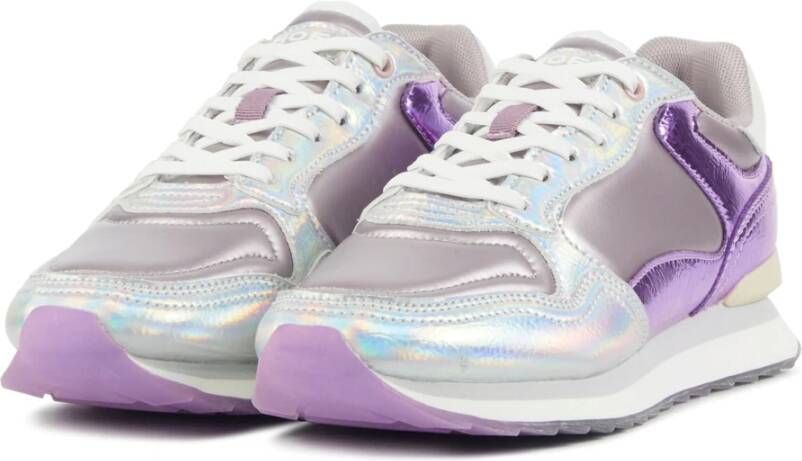 Hoff Paarse Leren Sneakers Purple Dames