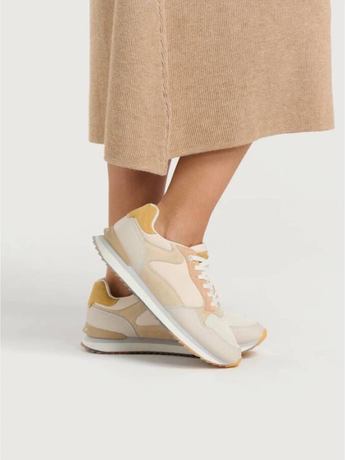Hoff Beige Roze Gele Lage Sneakers Beige Dames