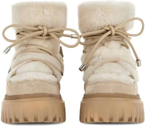 Hogan Beige Chunky Lug Sole Veterschoenen