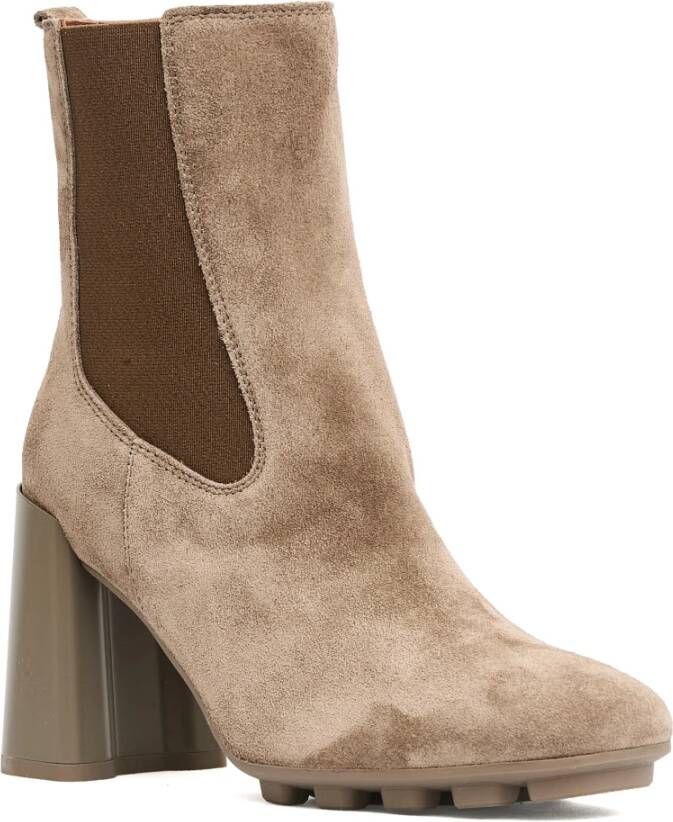 Hogan Beige Enkellaarsjes voor Vrouwen