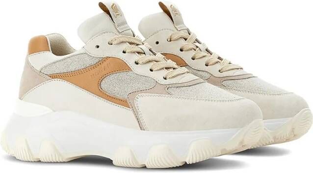 Hogan Beige Hyperactive Suède Sneakers Multicolor Dames