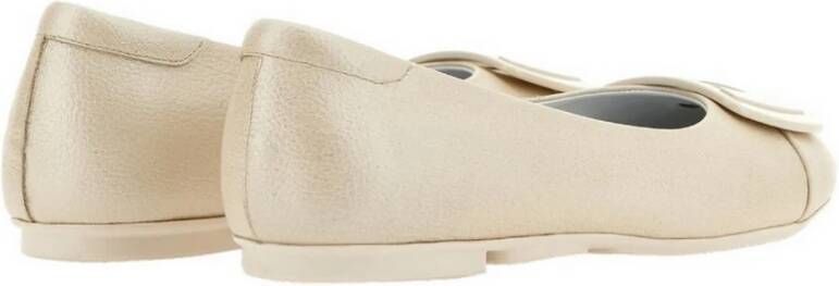 Hogan Beige Leren Ballerina Beige Dames