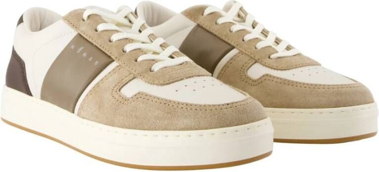 Hogan Beige Leren Sneakers Ronde Neus