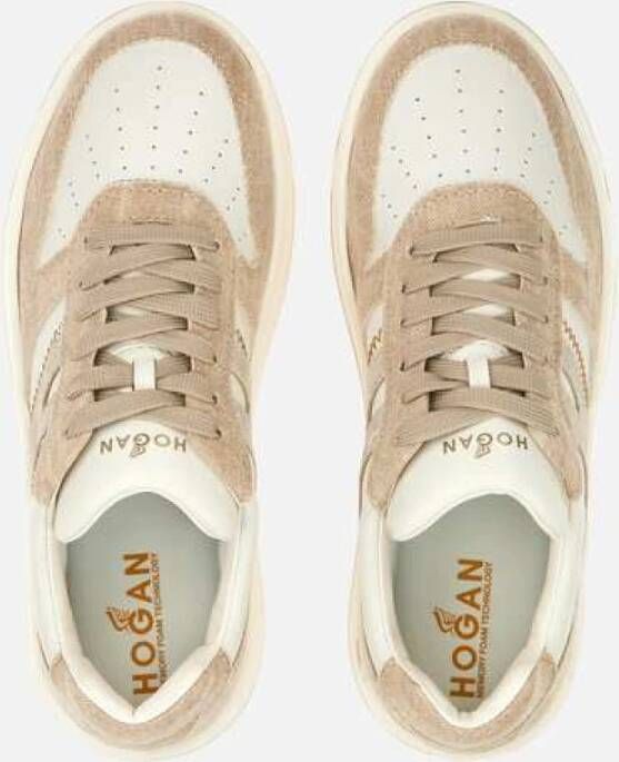 Hogan Beige Platte Schoenen Beige Dames