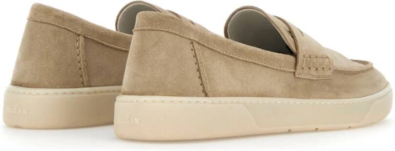 Hogan Beige Platte Schoenen voor Vrouwen