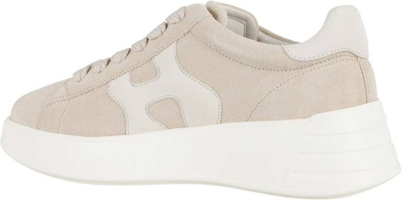 Hogan Beige Rebel Sneakers met leren details