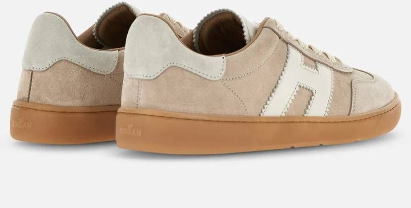 Hogan Beige Retro Stijl Sneakers met Suède Bovenwerk Beige Dames