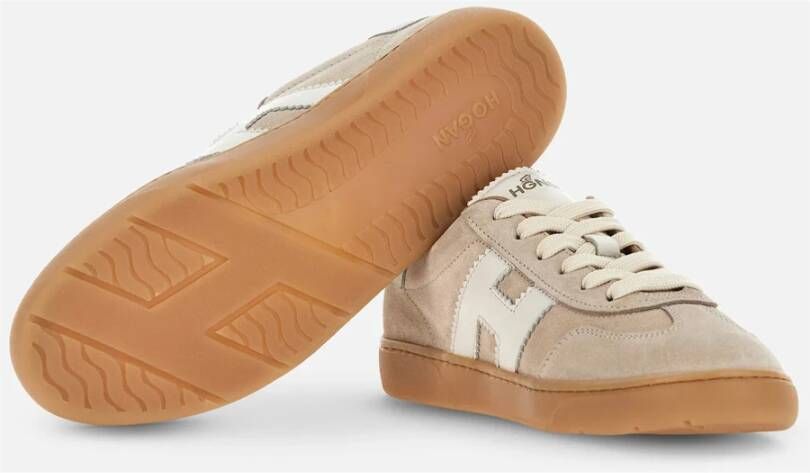 Hogan Beige Retro Stijl Sneakers met Suède Bovenwerk Beige Dames