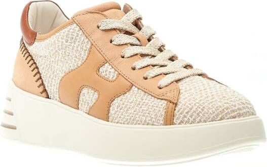 Hogan Beige Sneakers Boucliner Leren Details Multicolor Dames