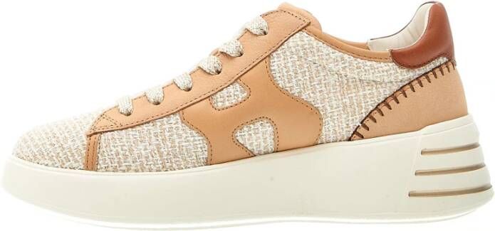 Hogan Beige Sneakers Boucliner Leren Details Multicolor Dames