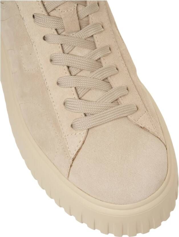 Hogan Beige Sneakers met Plateauzool