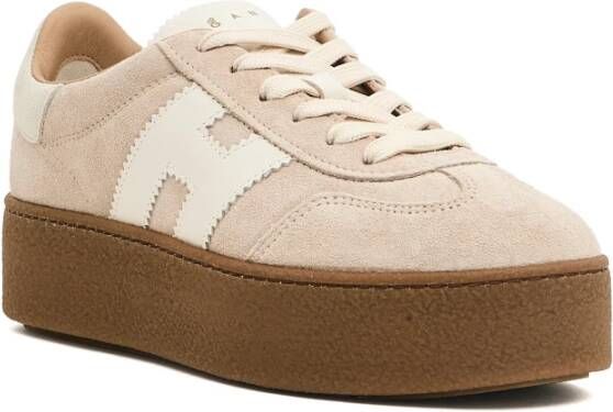 Hogan Beige Sneakers met Plateauzool