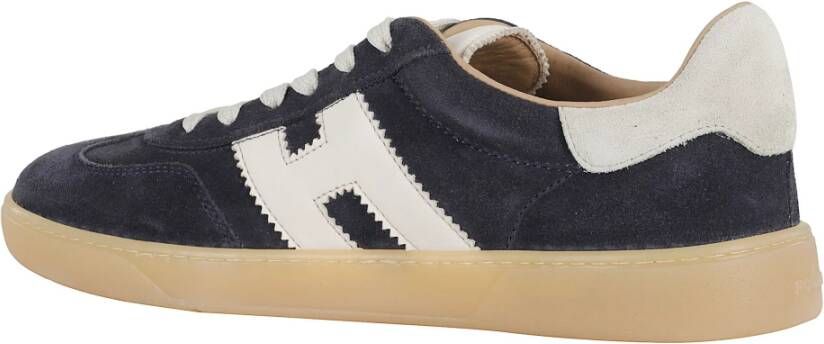 Hogan Blauw en witte sneakers met leren details