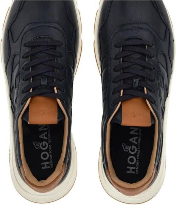 Hogan Blauwe Hyperlight Leren Sneakers met Antislip Rubberen Zool Blue Heren