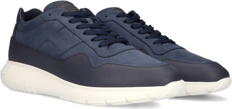 HOGAN Lage Sneakers Heren Interactive3 Allacciato Pelle Maat: 41 Materiaal: Nubuck Kleur: Blauw - Foto 3