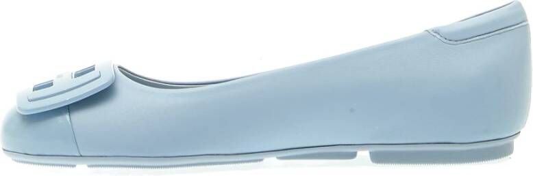 Hogan Blauwe Leren Ballerina Schoenen Blue Dames