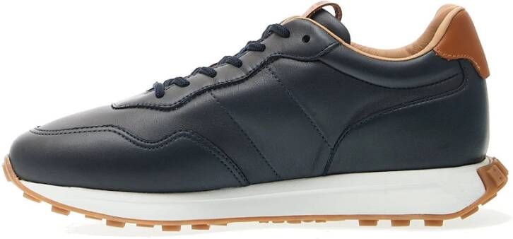 Hogan Blauwe Leren Hardloopschoenen met Spoiler Blue Heren