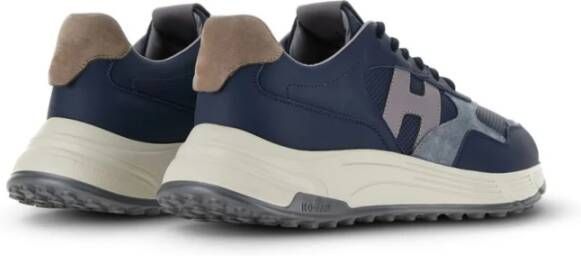 Hogan Blauwe Leren Panel Sneakers Blue Heren