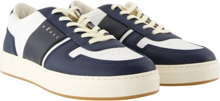 Hogan Blauwe Leren Sneakers met Ronde Neus