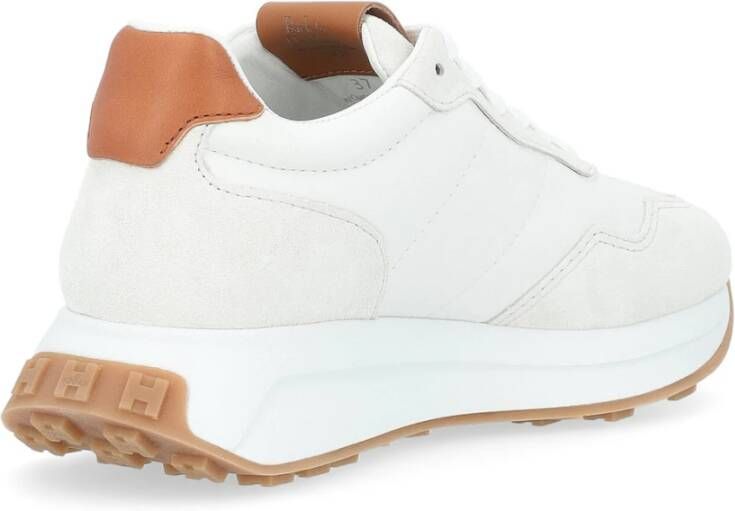 Hogan Blauwe leren sneakers met witte details White Dames