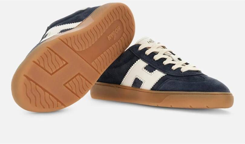 Hogan Blauwe Retro Stijl Sneakers met Suède Bovenwerk Blauw Heren