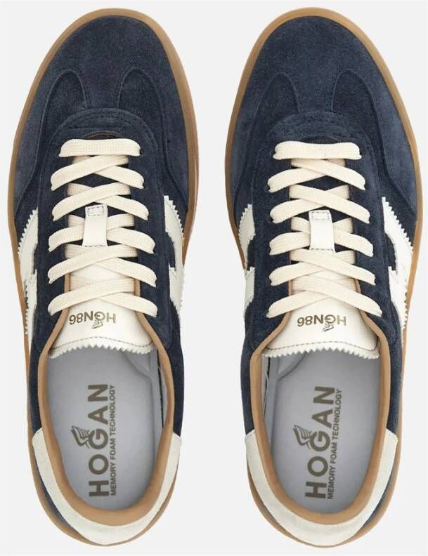 Hogan Blauwe Retro Stijl Sneakers met Suède Bovenwerk Blauw Heren