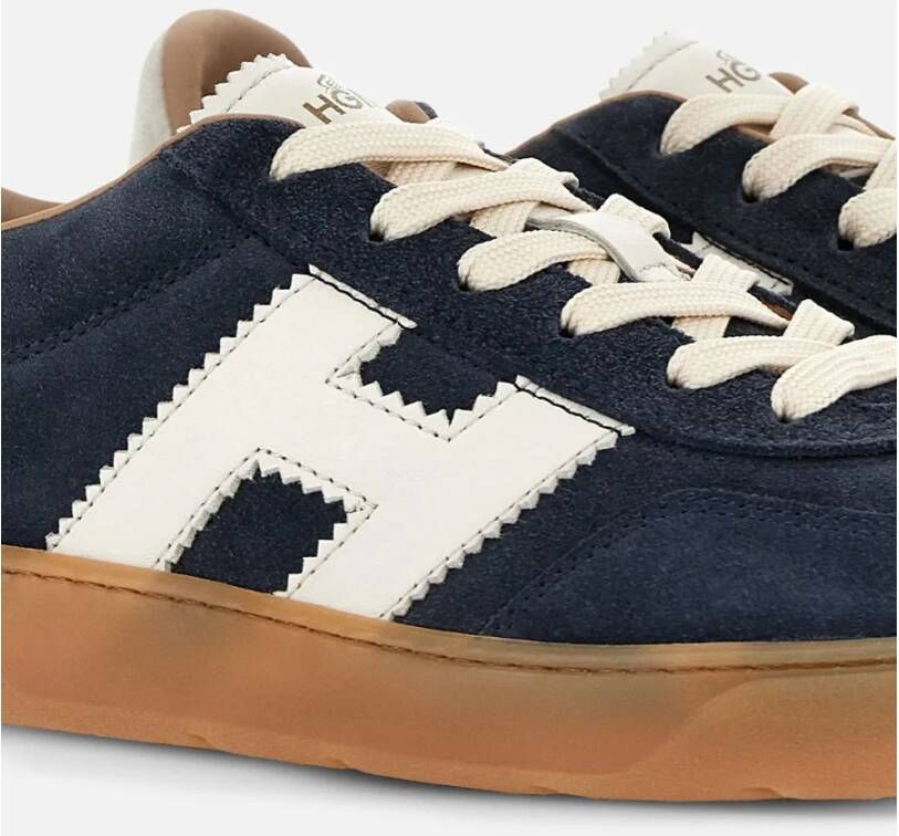 Hogan Blauwe Retro Stijl Sneakers met Suède Bovenwerk Blauw Heren