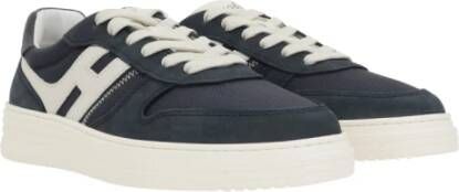 Hogan Blauwe Sneakers Veters Rubberen Zool Blue Heren