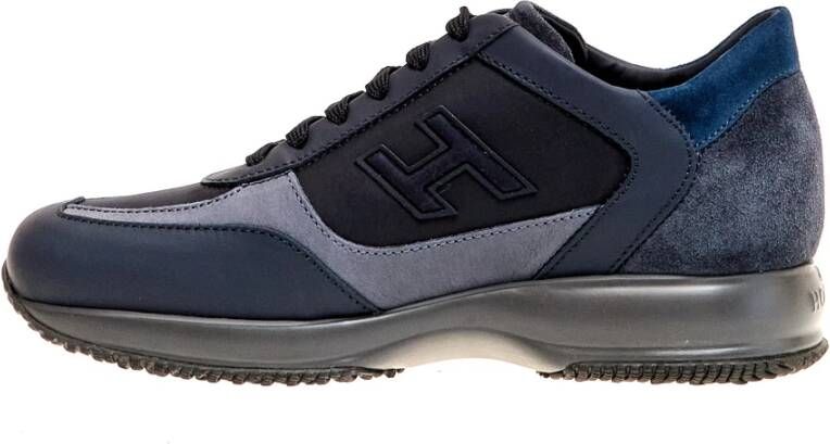 Hogan Blauwe Suède en Leren Interactieve Schoenen