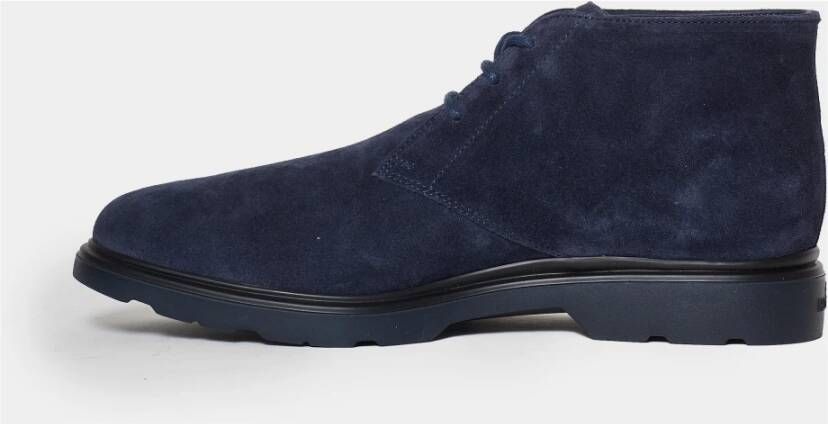 Hogan Blauwe Suède Enkellaarzen Aw23