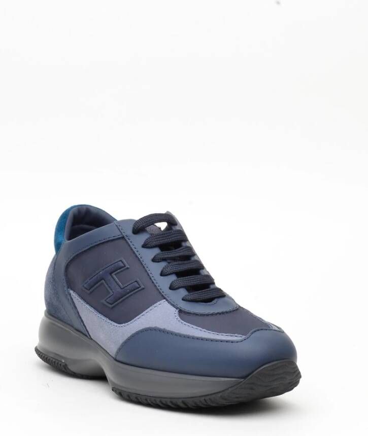 Hogan Blauwe Suède Interactive Sneakers Blue Heren