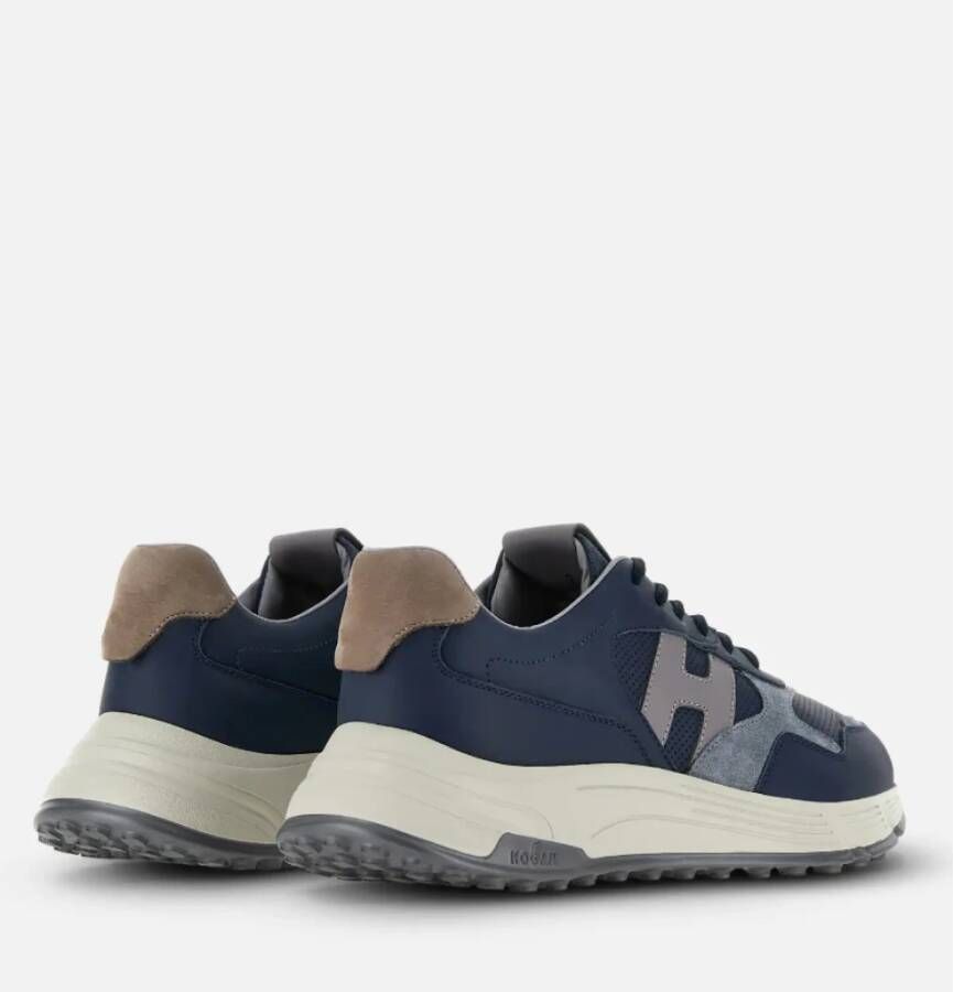 Hogan Blauwe Suède Leren Sneakers Blue Heren