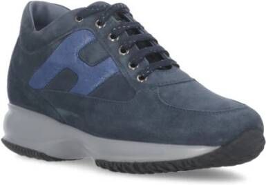 Hogan Blauwe Suède Leren Sneakers voor Vrouwen Blauw Dames