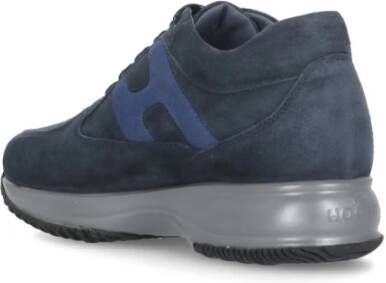 Hogan Blauwe Suède Leren Sneakers voor Vrouwen Blauw Dames