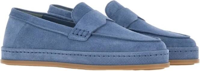 Hogan Blauwe Suède Loafer met Memory Foam Blue Dames