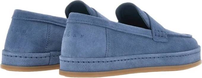Hogan Blauwe Suède Loafer met Memory Foam Blue Dames