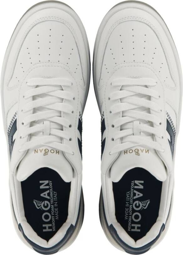 Hogan Blauwe Suède Sneakers White Heren